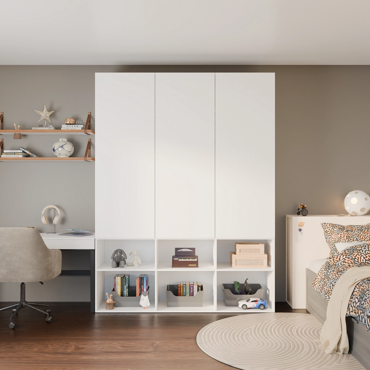 Шкаф со стеллажом Антарес Белый